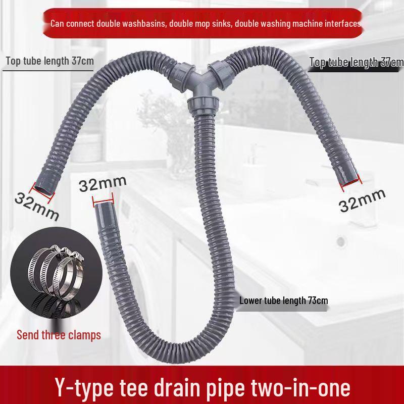 Telescopic Plastic Drain Hose with Steel Wire Rubber Head for Washbasin and Mop Pool – Anti-Mold Design
