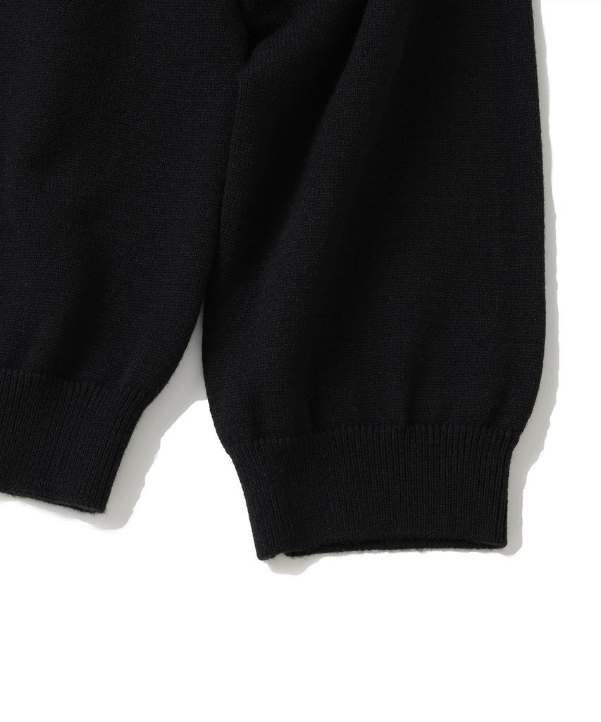 KNITTED Basic Essential Crop Round Knit Black