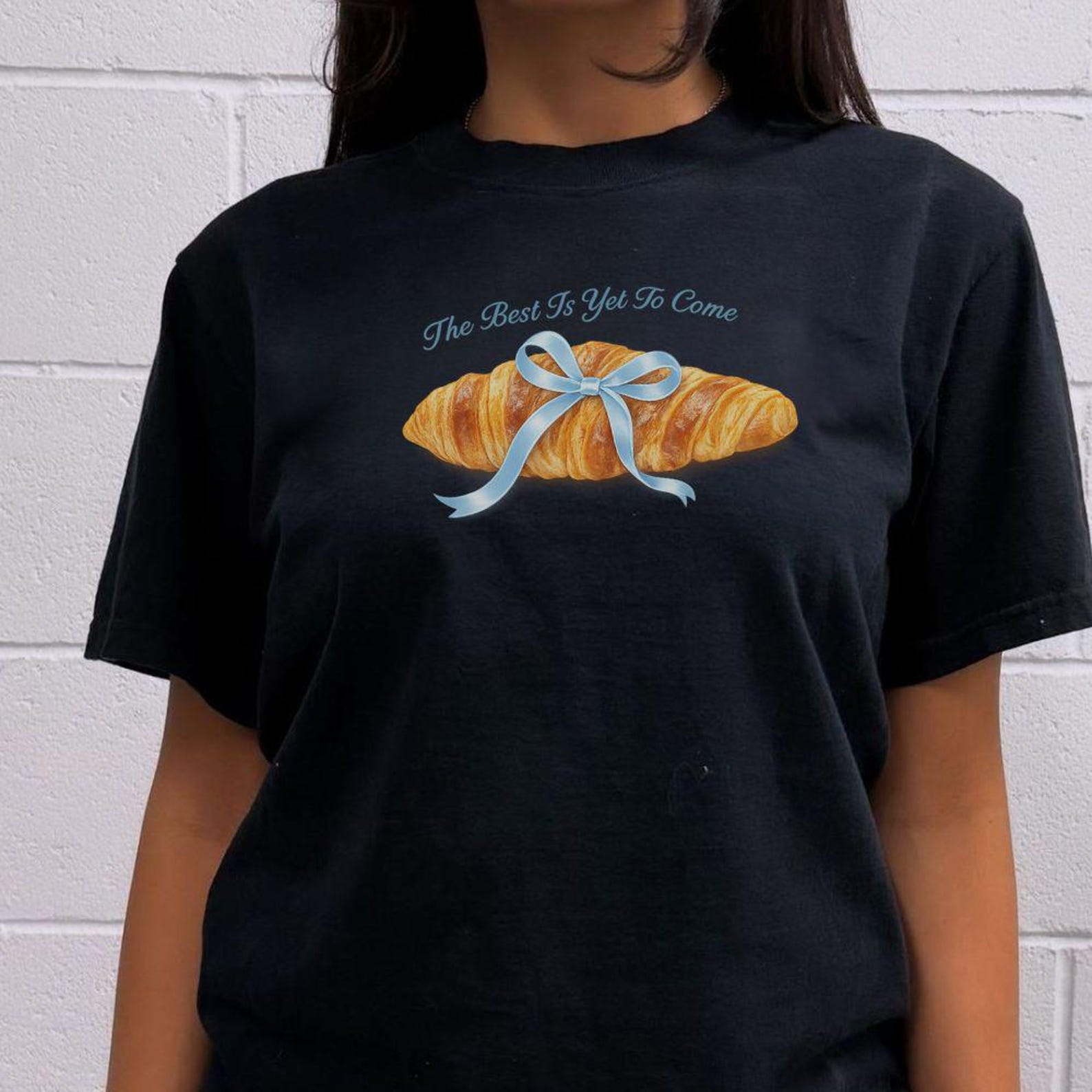 Croissant Graphic Tee, The Is Yet To Come, French Bakery Apparel XL