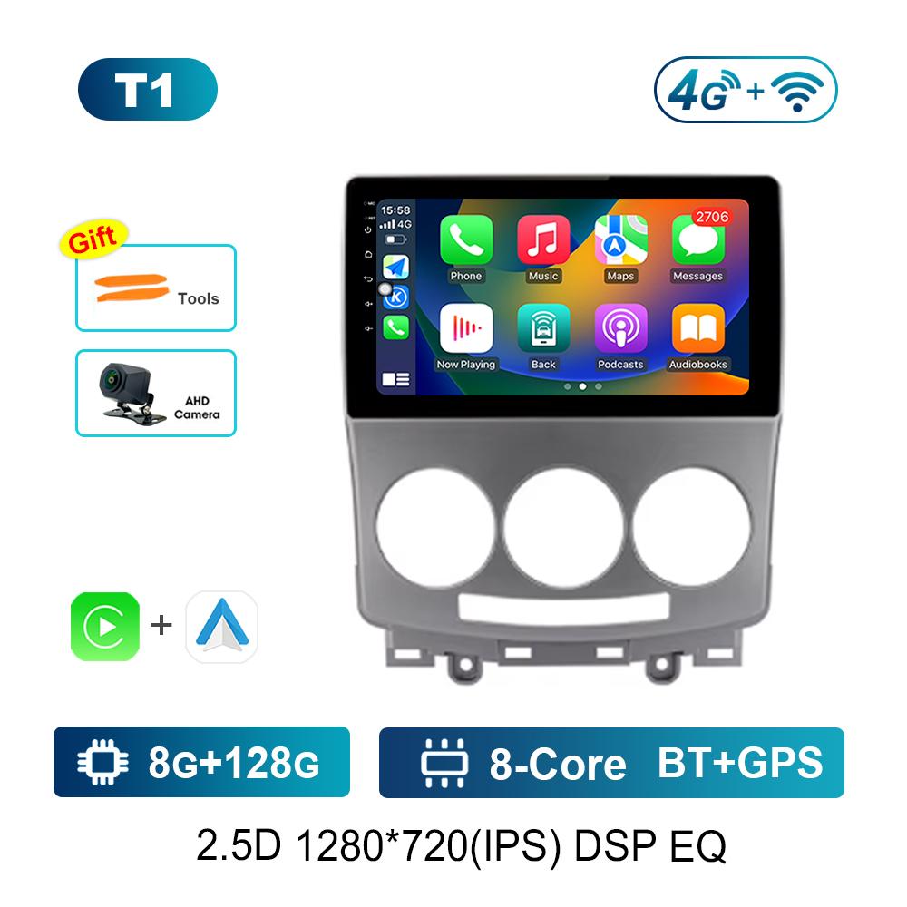 For Mazda 5 2005 - 2010 Carplay WiFi Android System Car Video Multimedia Player Navigation GPS Bluetooth Auto Tools Split Screen