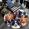 Dogs Collage Round Area Rug,Carpet Rug for Living Room Bedroom Sofa Playroom Decor,Non-slip Floor Mat