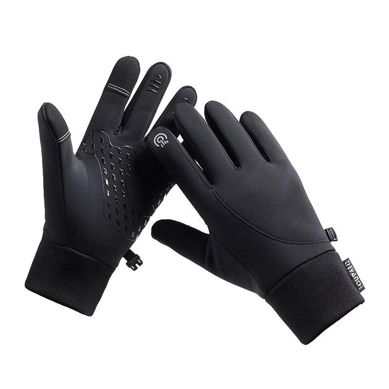 Men's and Women's Outdoor Hiking Skiing Anti-Slip Touchscreen Windproof Waterproof Fleece-Lined Warm Gloves