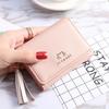 Cute Women Wallet Leather Card Holder Mini Tassel Small  Wallet Coin Purse Female Girls Card Case Short Multi-card Pocket Wallet