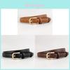 Minimalist Leather Belt For Women With Vintage Elements And Silver Buckle For Office Style