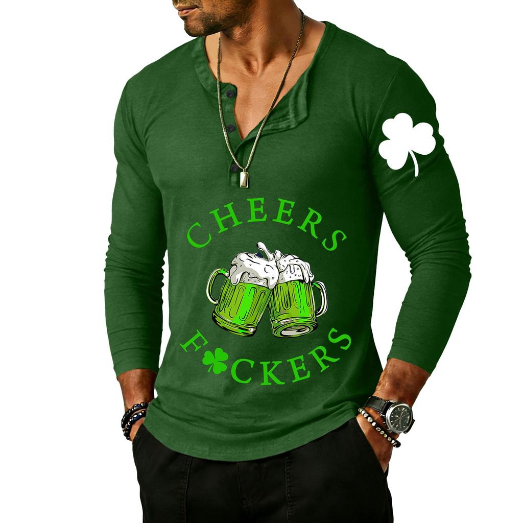 Men's Outdoor Vintage Button Long Sleeve Fashion Sports T-shirt