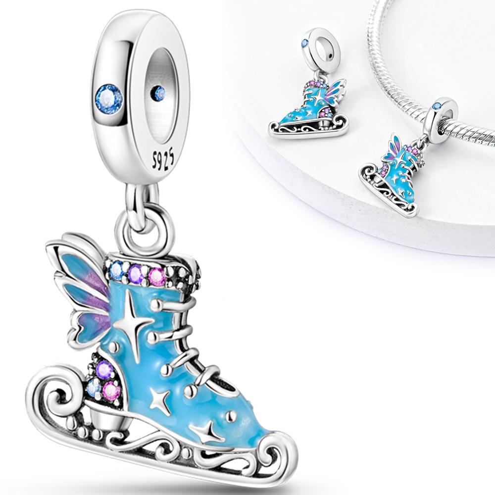 Figure Skate Pendant Copper Plated Fit Charms Copper Plated Original Bracelet For Jewelry Making