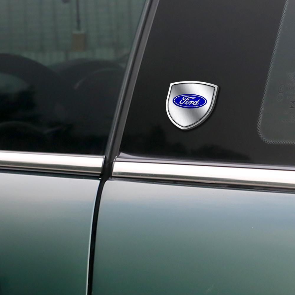 Metal Car Styling Body Trunk Shield Badge Sticker Decor Auto Accessories For Ford Focus Fiesta Ranger Mondeo Mustang Kuga Smax