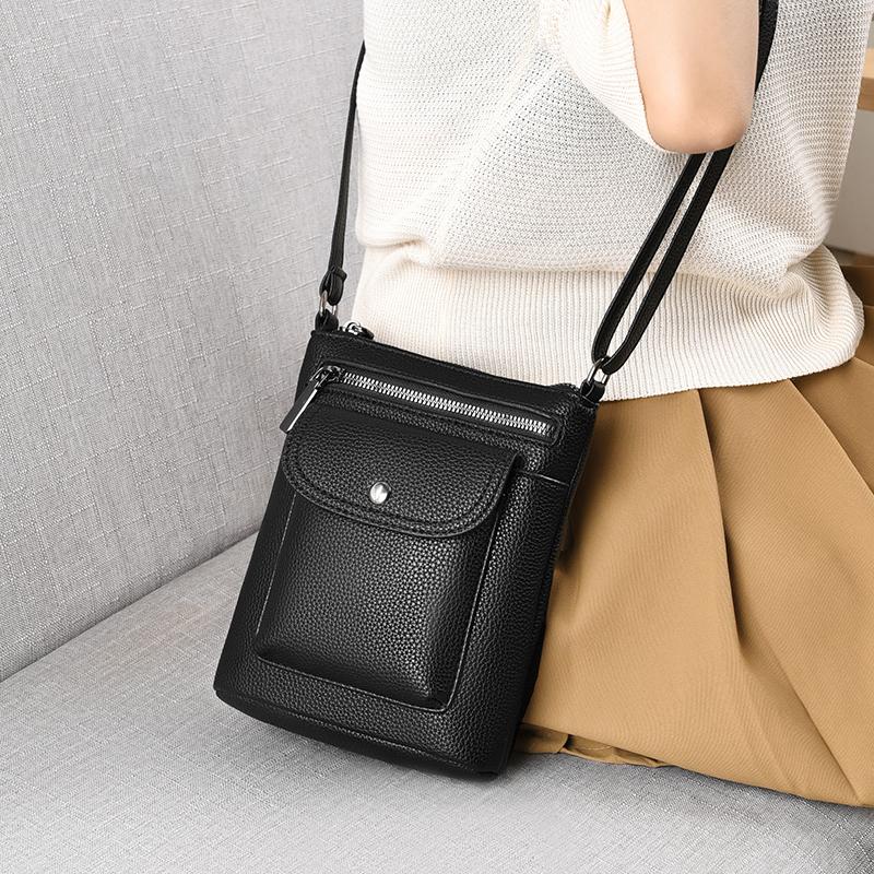 100% Real Cowhide Genuine Leather Purse Sac Fashion Women Crossbody Bags Ladies New High Capacity Shoulder Bag Handbag Female