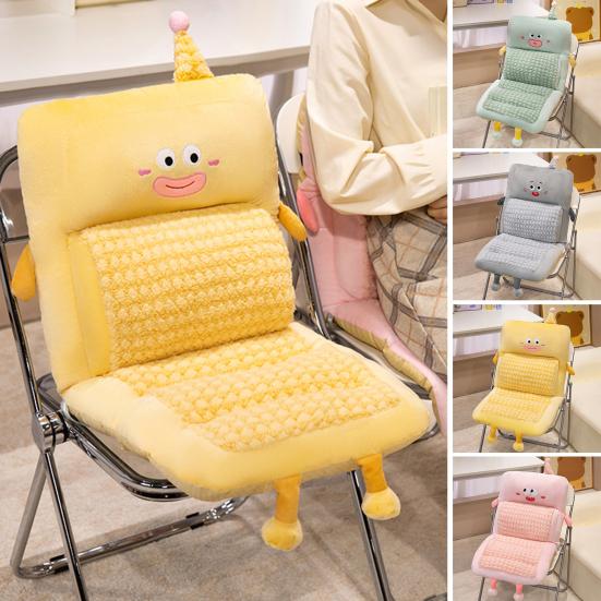 Plush Office Seat Cushion Soft Cartoon Seat Pad with Lumbar Pillow And Back Support Non-Slip Rocking Chair Cushion for Dorm Floor Car Office Patio