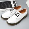 Round head casual leather shoes muffin bottom tooling low-top Martin shoes men's leather heightening retro