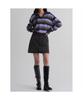 8SECONDS High-Neck Striped Pullover Brown