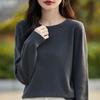 Women's Round Neck Crochet Knit Sweater: Loose-Fit, Autumn/Winter Pullover Base Layer.