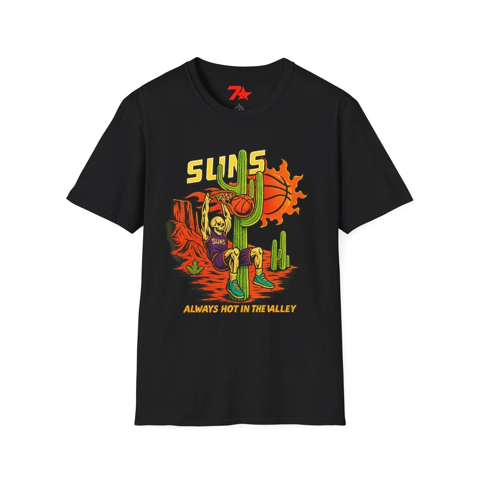 

Suns Basketball Desert Dunk Tee Shirt, Basketball Lover Gift, NBA Fan Shirt, S