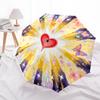 Colorful Butterfly Heart Automatic Opening Folding Umbrella - 8 Bone Iron Frame, Suitable for Fans, Travel, Daily Use, Festive Gift1121001a