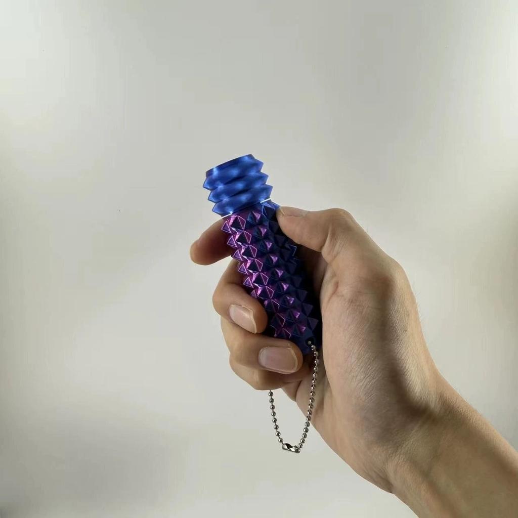 3D Printed Pain Stim Fidgeting Plaything Portable With Keychan Vivid 3D Pain Stimulation Relaxation Office Novelty Toy Spike Roller