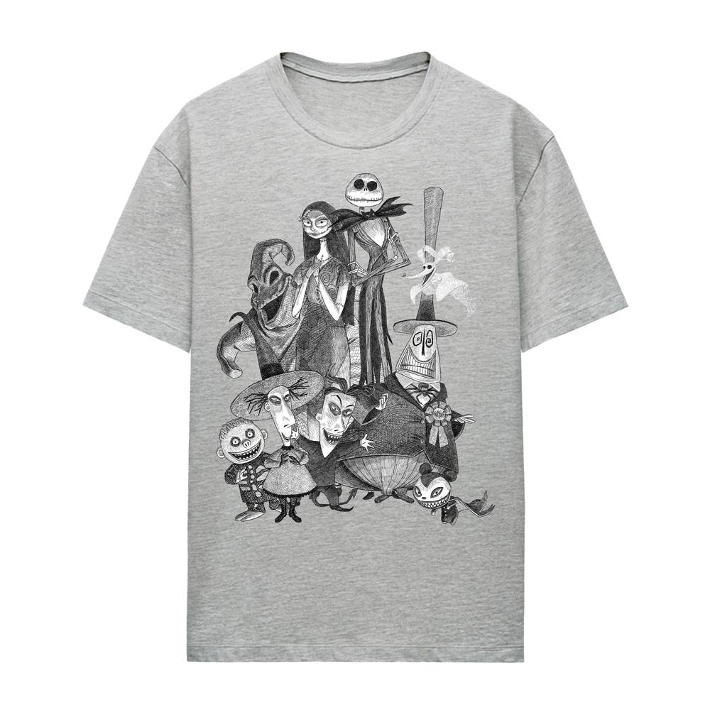 The Nightmare Before Christmas Womens/Ladies Jack Sally Monster Drawing Heather T-Shirt