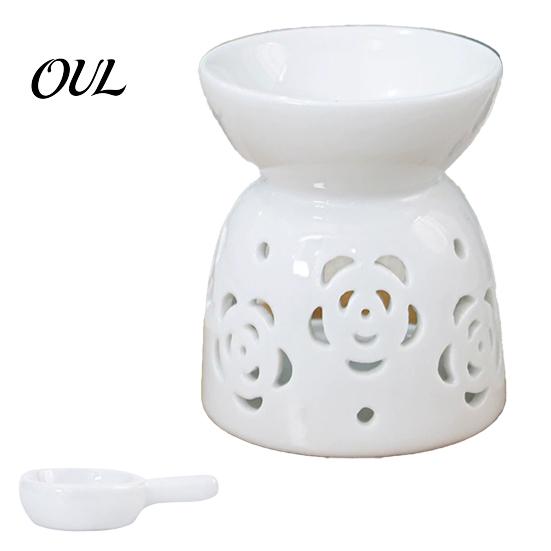 Ceramic Aromatherapy Burner Tealight Candle Holder, Essential Oil Wax Melt Burners, Modern Home Decor Accents Aroma Diffuser for Bedroom Christmas