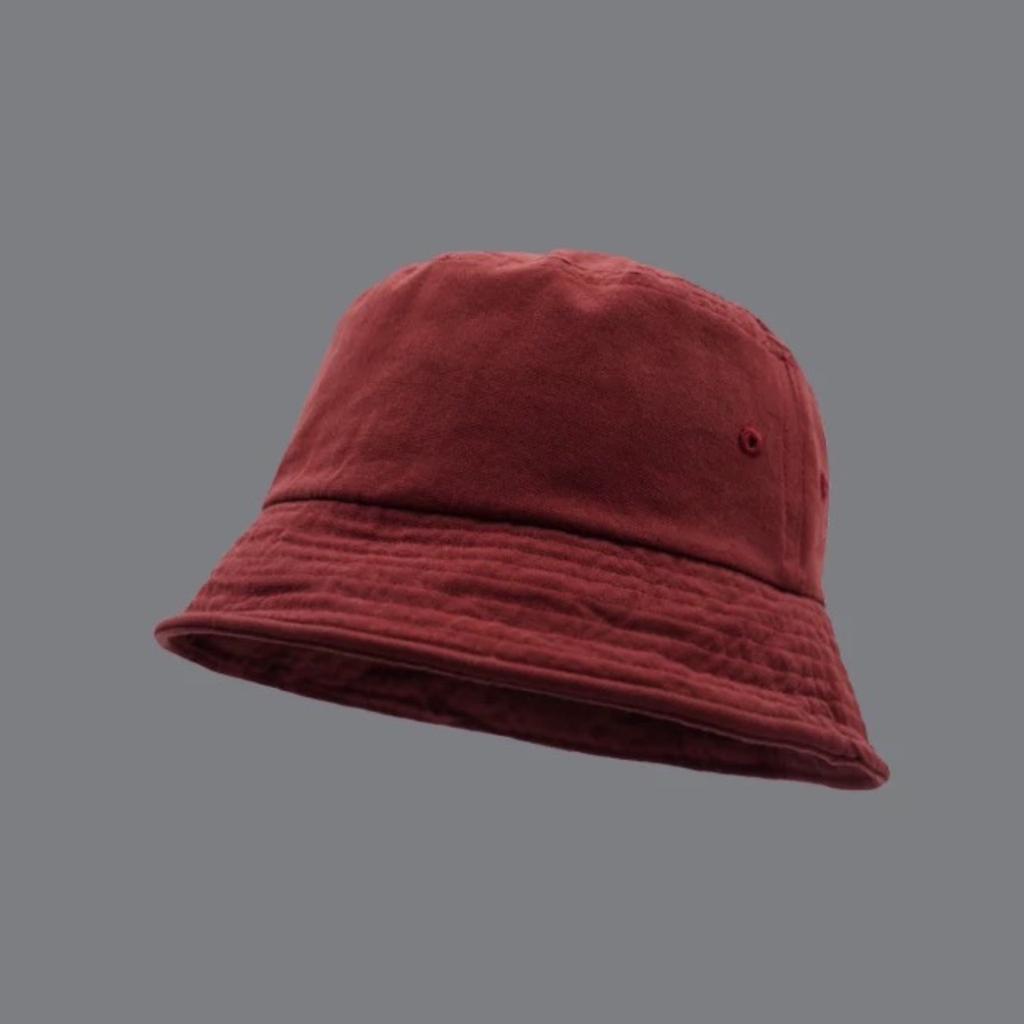 Tooling wind camping washed solid color bucket hat men versatile face covering hip hop street hat retro basin hat