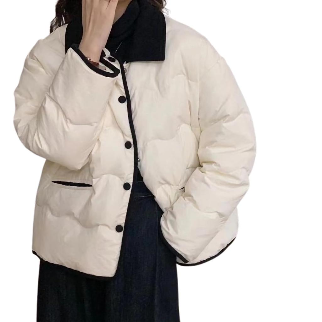 Vasarhely Down Short Perfect for and Spring Women's Jacket, Casual, Length, Outerwear, Windproof, Lightweight, Warm, Commuting, Fall, Winter, (Size S,