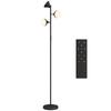 LED Floor Lamp, Dimmable, 2700 K-6000 K, 4150 lm, 3 Rotating Heads, 25 x 170 cm, Black