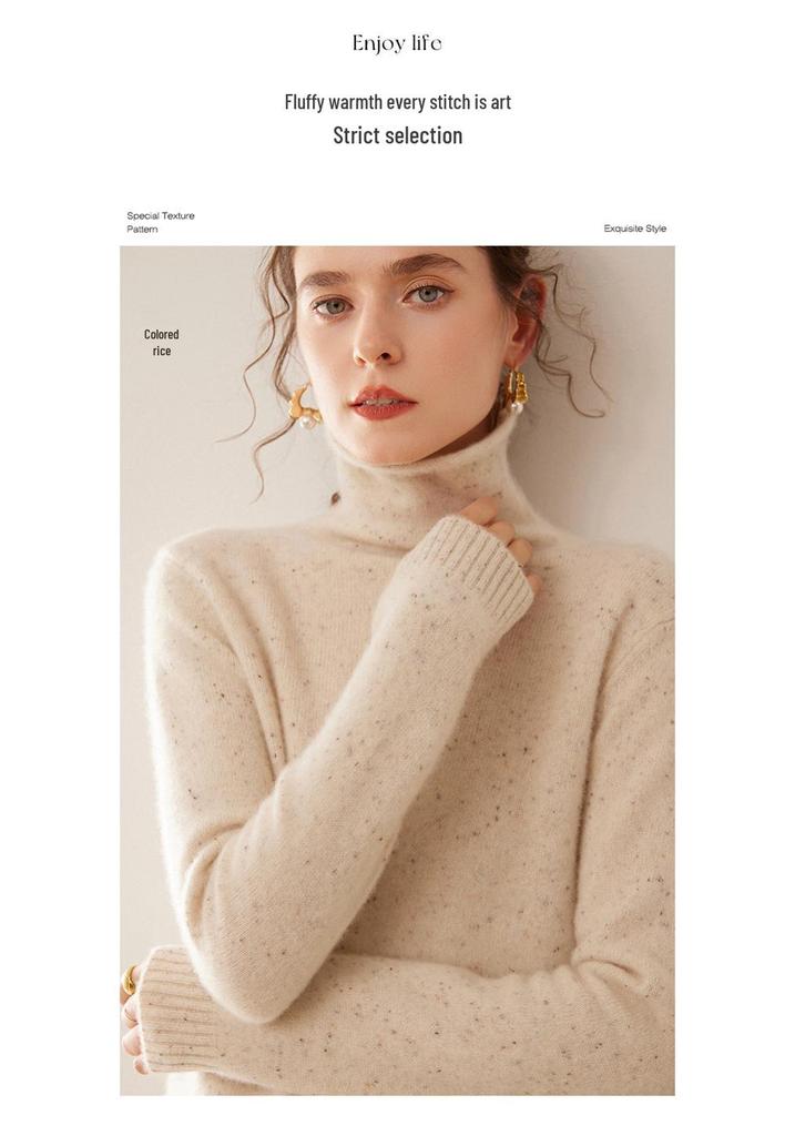 Women's Thick Cashmere High-Neck Sweater for Autumn and Winter