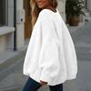 Autumn and Winter Loose and Lazy Style Soft and Sticky V-neck Sweater Jacket, New Solid Color Knitted Cardigan for Women