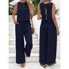 Summer European And American Women's Fashion Sleeveless Vest Casual Pants Set