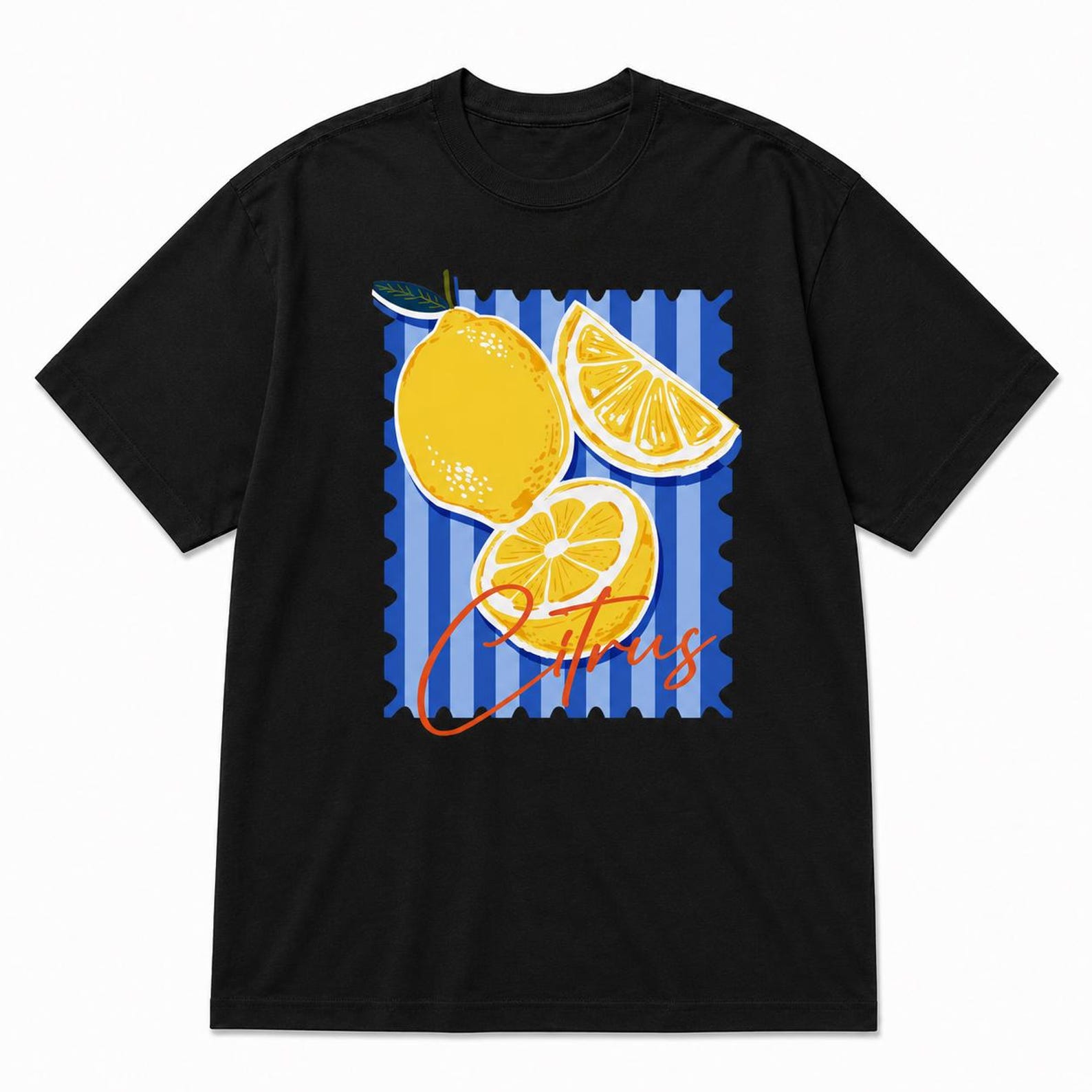 Retro Citrus Lemon Graphic Tee – Summer Fruit, Coastal Vacation Shirt 4XL