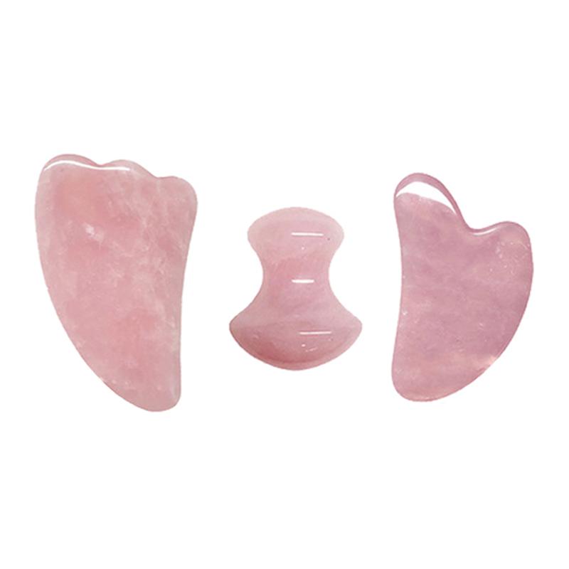 Rose Quartz Gouache Scraper For Face Natural Jade Stone Pink Quartz Gua Sha Scraping Board Acupuncture Health Massage Face Lift