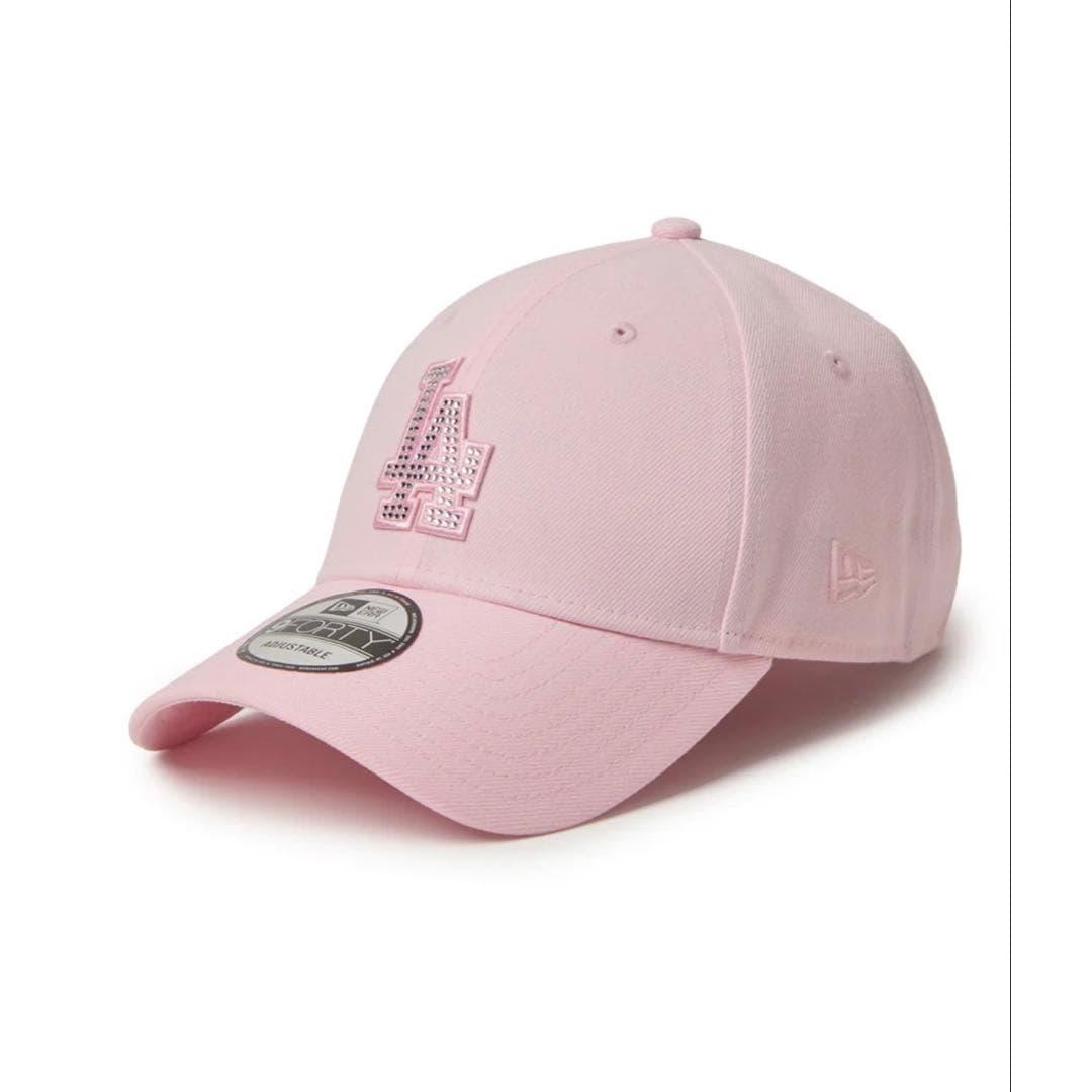 Used New Era LA Dodgers Cap Pink Rhinestone