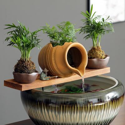 Dispenser Aquarium Waterfall Filter Water Dispenser Ceramic Jar Water Fountain Fish Tank Decortive Water Ornaments Decor