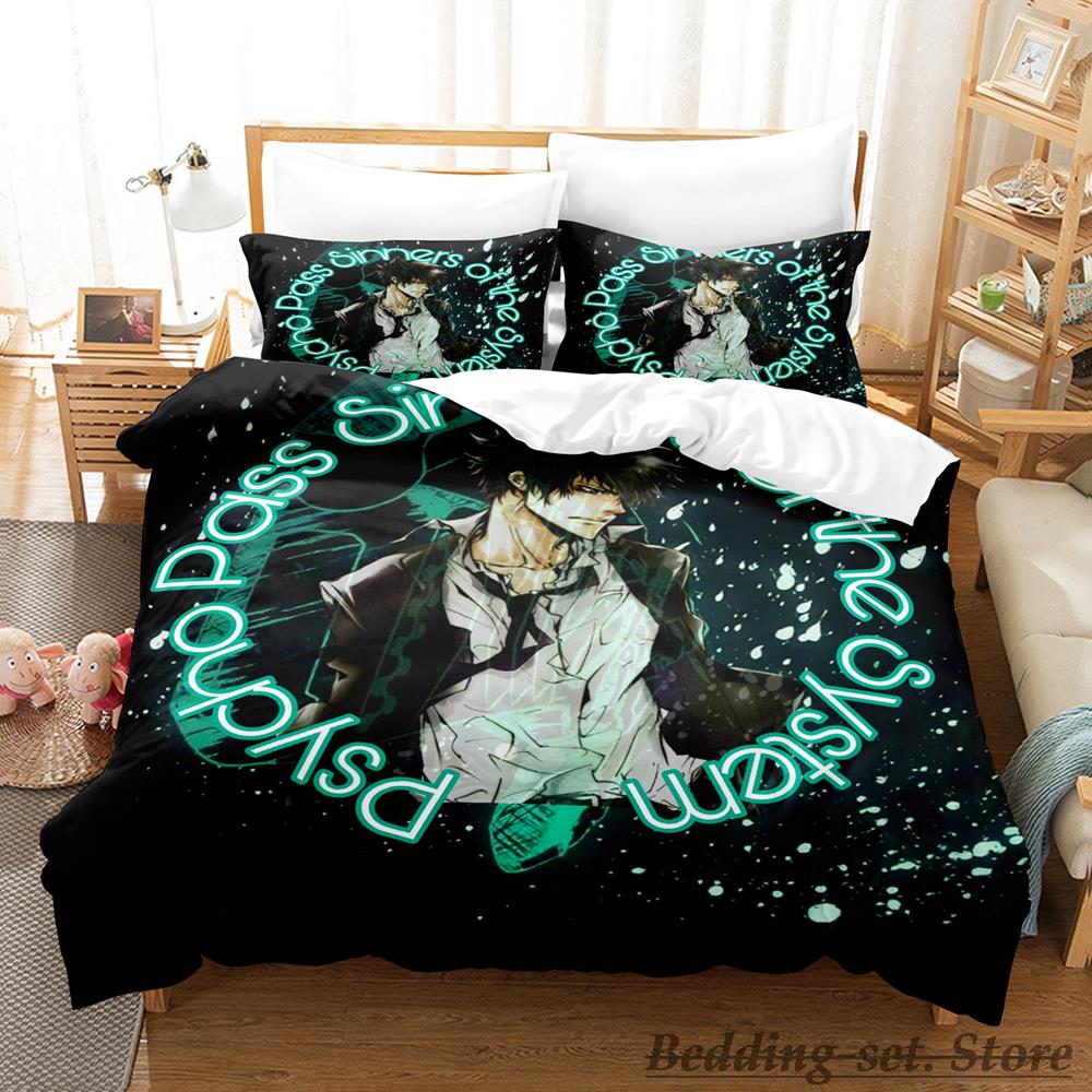2023 Psycho Pass Bedding Set Single Twin Full Queen King Size Bed Set Adult Kid Bedroom Duvetcover Sets Anime Parure De Lit Bed