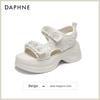 Daphne Women's Thick-Soled Sports Sandals with Rhinestones and Velcro Closure
