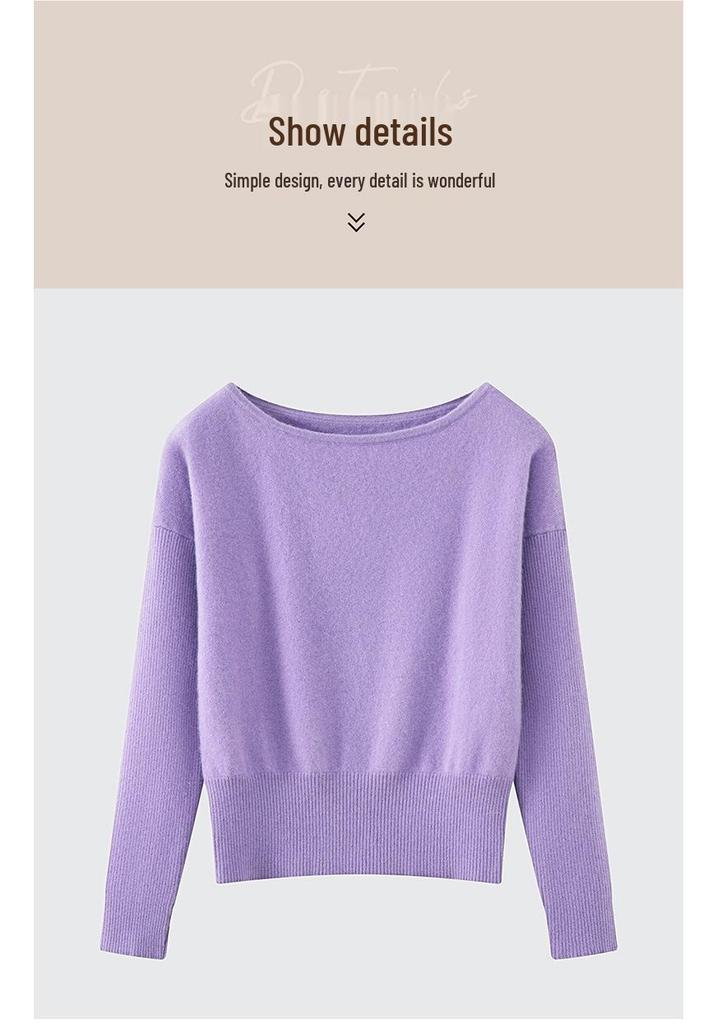Korean Style Wool Batwing Sleeve One-Shoulder Knit Top - Autumn 2026 Women's Fashion