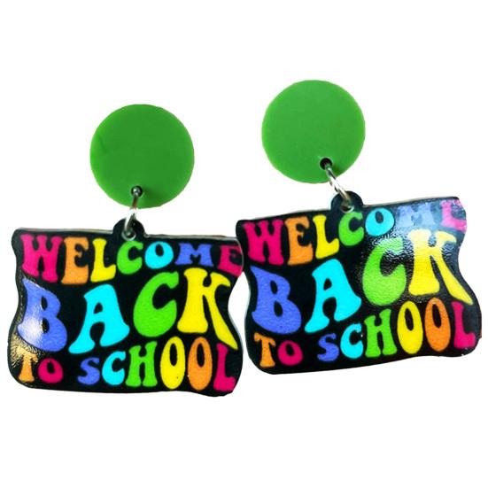 

1 пара сережек «Снова в школу», висячие серьги, красочные буквы, учителя, ученики, открытие сезона C