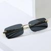 Módní čtvercové sluneční brýle bez obrouček Pánský značkový design Personalizovaná ozdoba leopardí hlavy Cestovní sluneční brýle za volantem