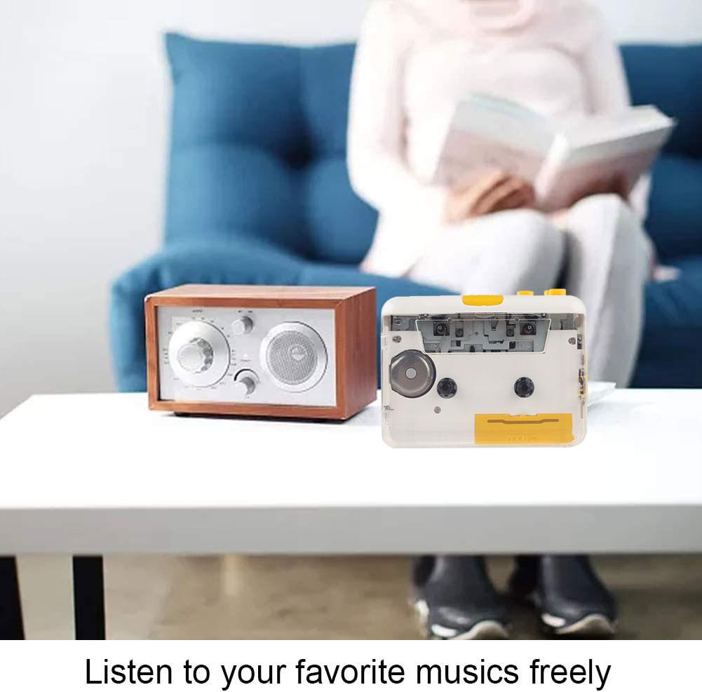 Kassetten Rekorder Tragbare Transparente Stereo MP3 Converter Audio Player Mini Pink Walkman Cassette Player