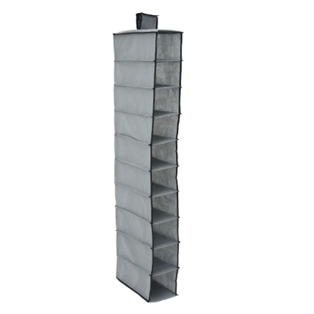 Non-woven 10 Layer Hanging Bag Clear Sundry Hanger Pouch Foldable Shoe Storage Rack  Men