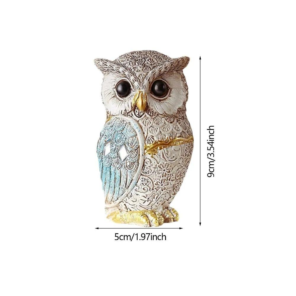 Resin Animal Sculpture Vivid Desktop Ornament Creative Owl Statue  Office