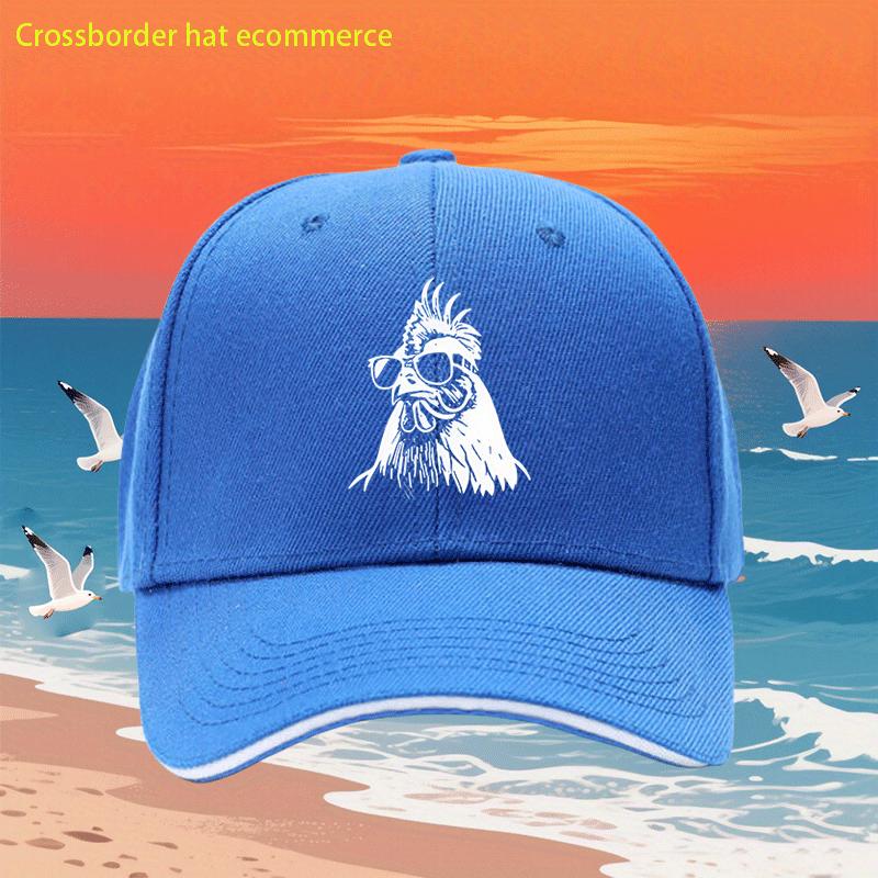 Cool Chicken With Sunglasses Baseball Cap Funny Summer Beach Trucker Hat Adjustable Unisex