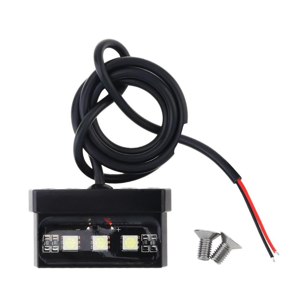 1pc Motorcycle License Plate Light LED Mini 12V CNC Aluminum Alloy Waterproof Rear Tail Motorbikes Light for License Plate Black