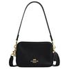 Carey 19 Removable Handle Shoulder Bag Double Zipper Closure External Magnetic Pocket Leather Mini Unisex Shoulder Bag Black CEA02-IMBLK