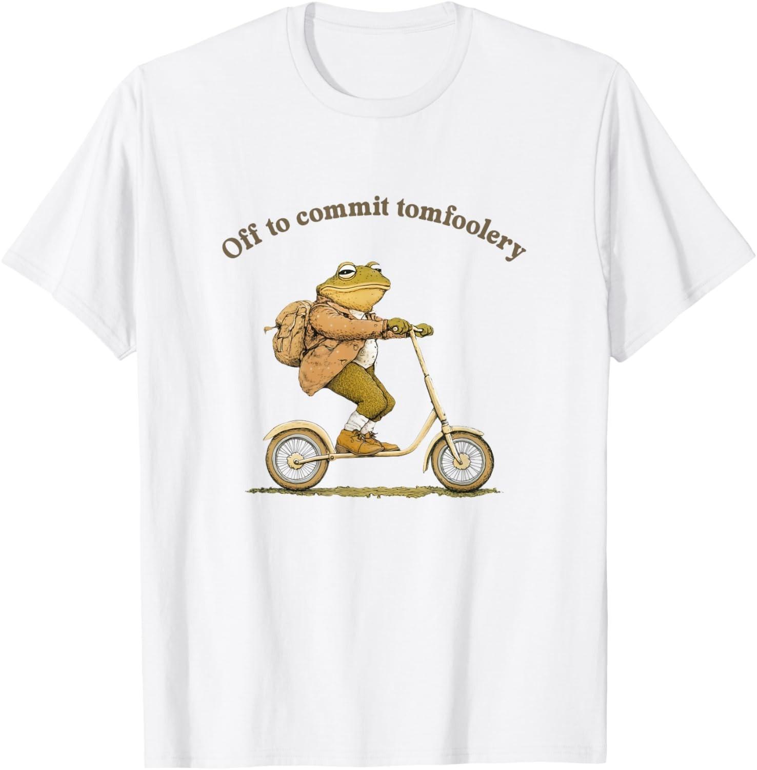 Frog Toad Weirdcore Cottagecore Off To Commit Tomfoolery unisex T-Shirt Mens Womens Tees Top 3XL