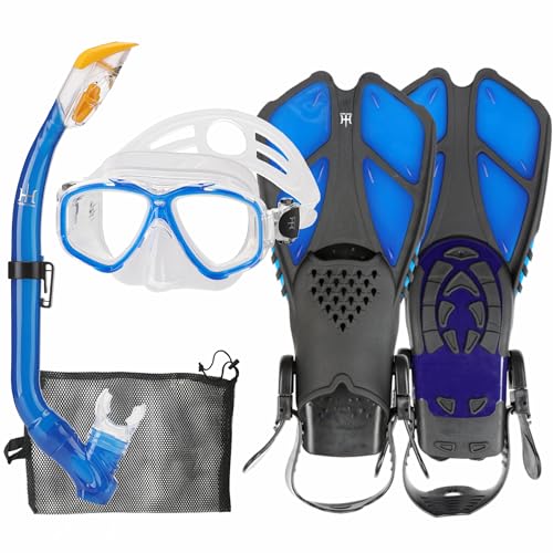 HH HHAO SPORT Kids  Snorkel Set: Mask, Fins, and Dry Snorkel (3-piece set)