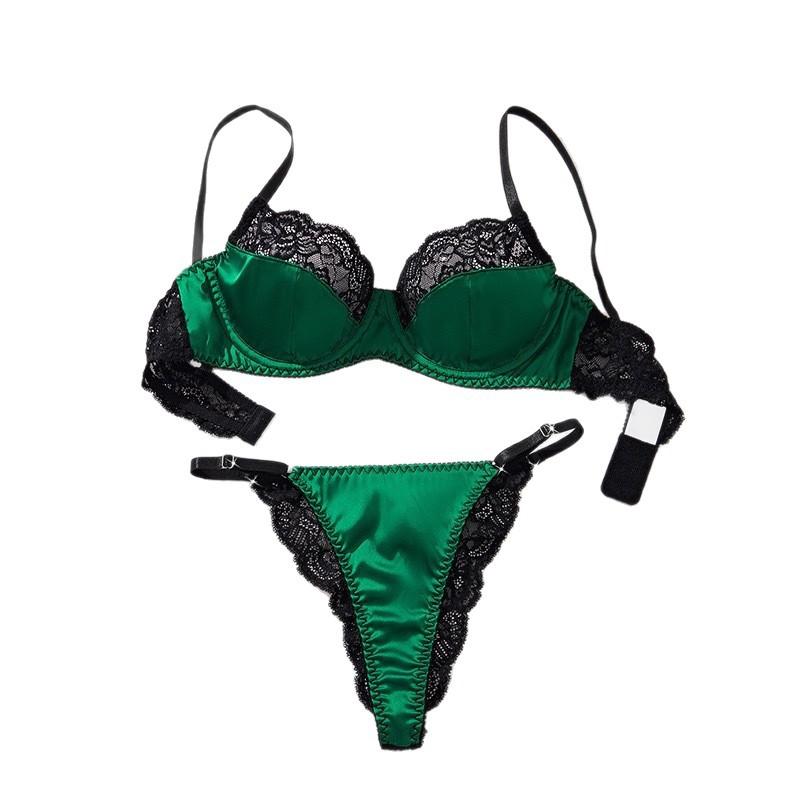 Set reggiseno colore europeo e americano Bordo in pizzo sexy Set reggiseno francese sottile biancheria intima per ragazze puro desiderio
