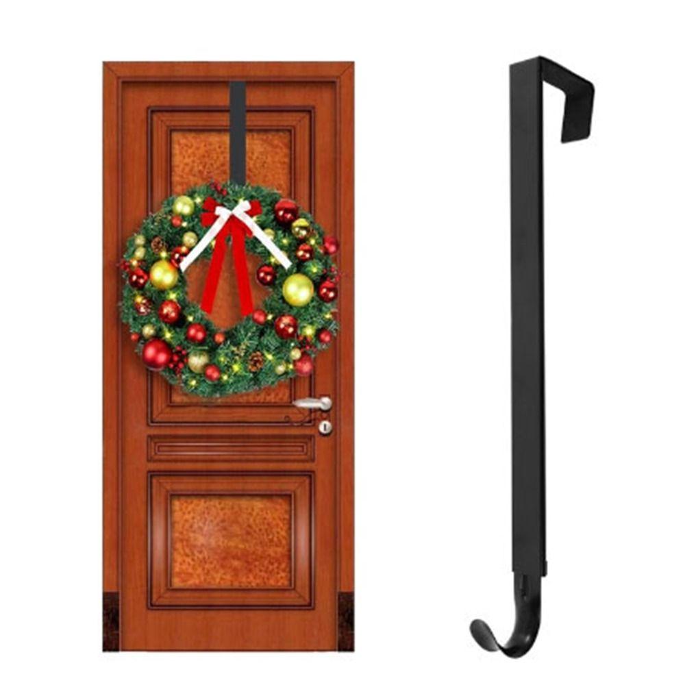Black/White Wreath Hook Metal Wreath Door Hanger Adjustable Garland Hanger  Over the Door