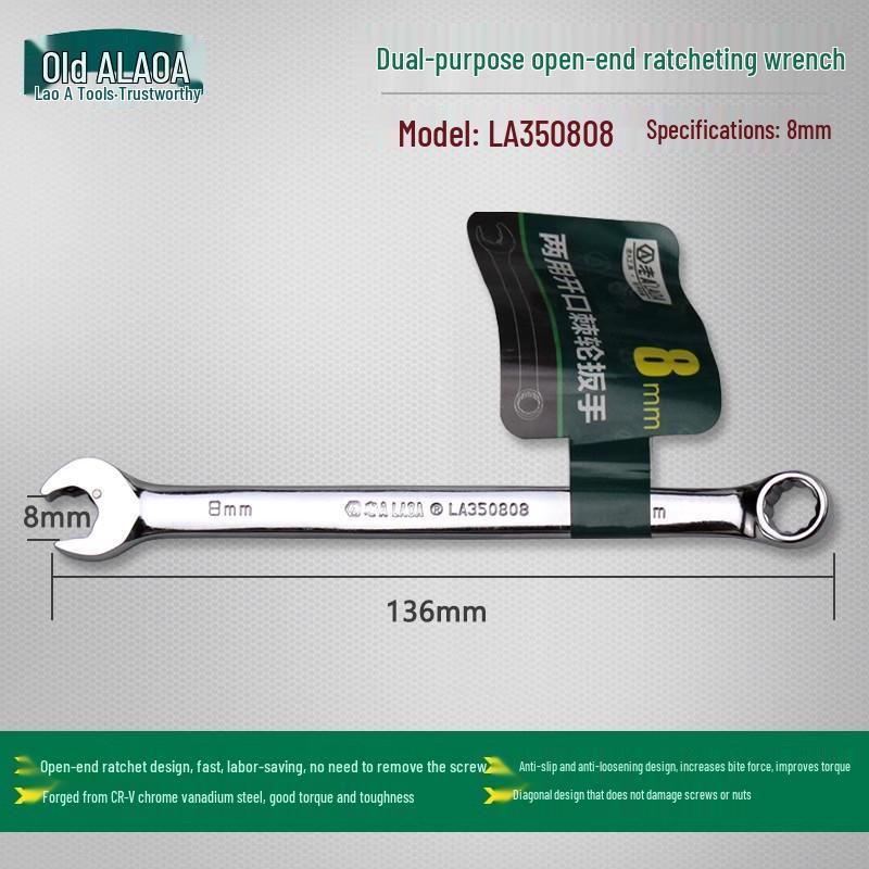 Dual-Head Metric Chrome Vanadium Star Wrench – Mirror Finish Auto Repair Tool