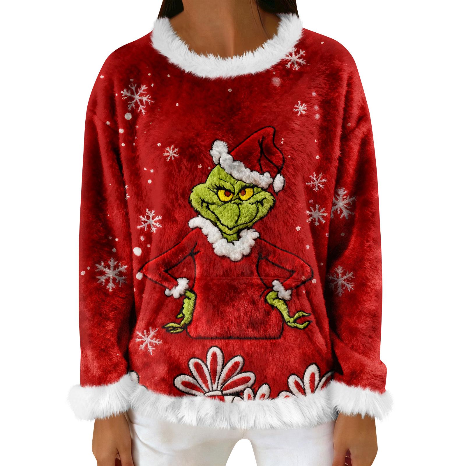 

Женский повседневный флисовый свитшот с длинными рукавами и круглым вырезом, удобный, свободного кроя, легкий, фланелевый свитшот для женщин XXL