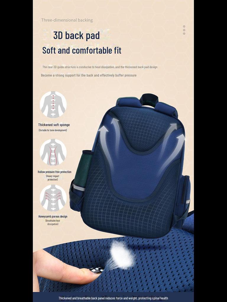 British Style Primary School Boy's Backpack: Lightweight, Large Capacity for Grades 1-6