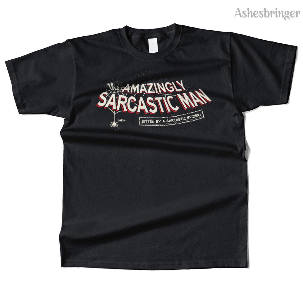 Mens Cotton The Amazingly Sarcastic Man Graphic High Quality T Shirt Street Casual Style Tee for Men and Women